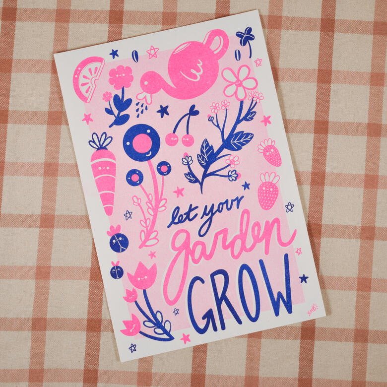 Let Your Garden Grow Risograph Print